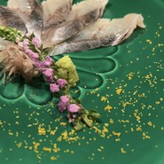 鰻のお刺身。カラスミ添え。