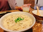 もずくとあーさーの雑炊