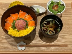サーモン・とろたく丼