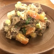 鹿のポトフサラダ　フキノトウ
