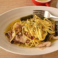 豚肉とサボテンのペペロンチーノ