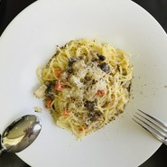 鶏と冬野菜のクリームパスタ
