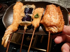 串揚げおまかせ8本 / エビ / なす / 長芋 / 鶏