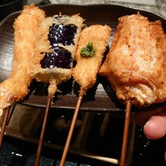 串揚げおまかせ8本 / エビ / なす / 長芋 / 鶏