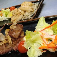 サーロインと山芋バター焼