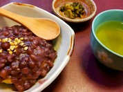 揚げ蕎麦がきのぜんざい