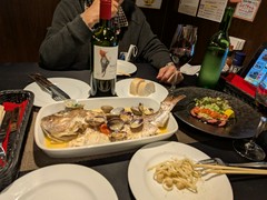 牛タン,真鯛のアクアパッツァ＆デル・スール（赤）ボトル