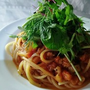 野菜のスパゲティー。ベジタリアンにも優しい