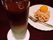 アイスカフェオレとモンブラン