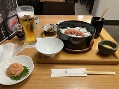 めん鯛まぶし、イカめんたい、ビール