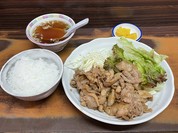 生姜焼き、半ライス